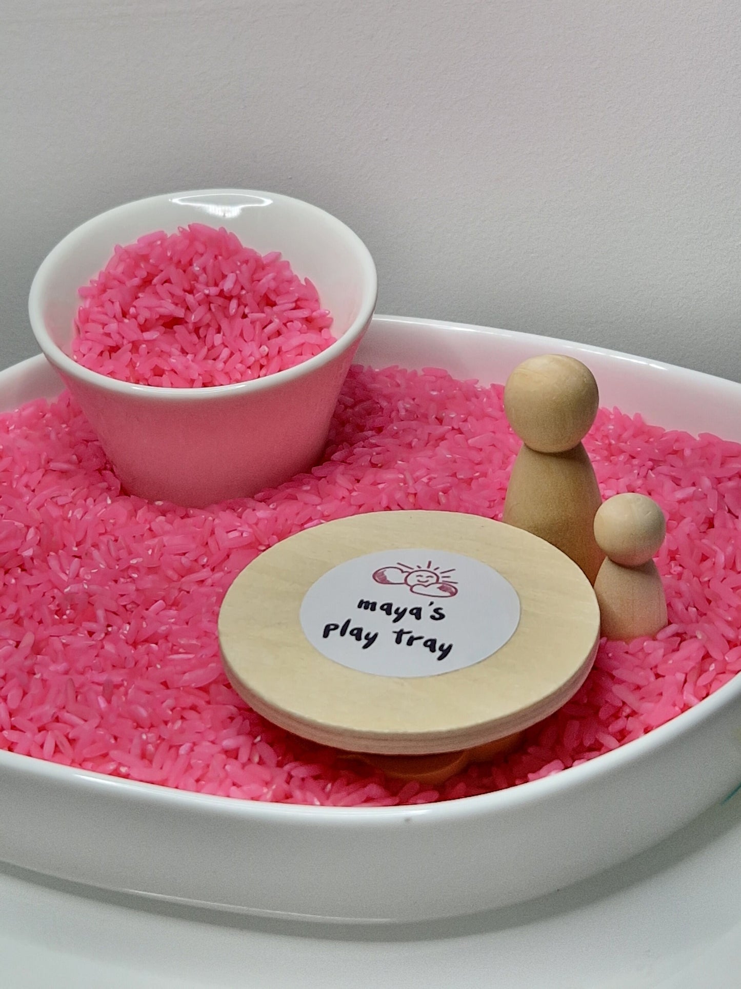 Pink Sensory Play Rice (Taste Safe)