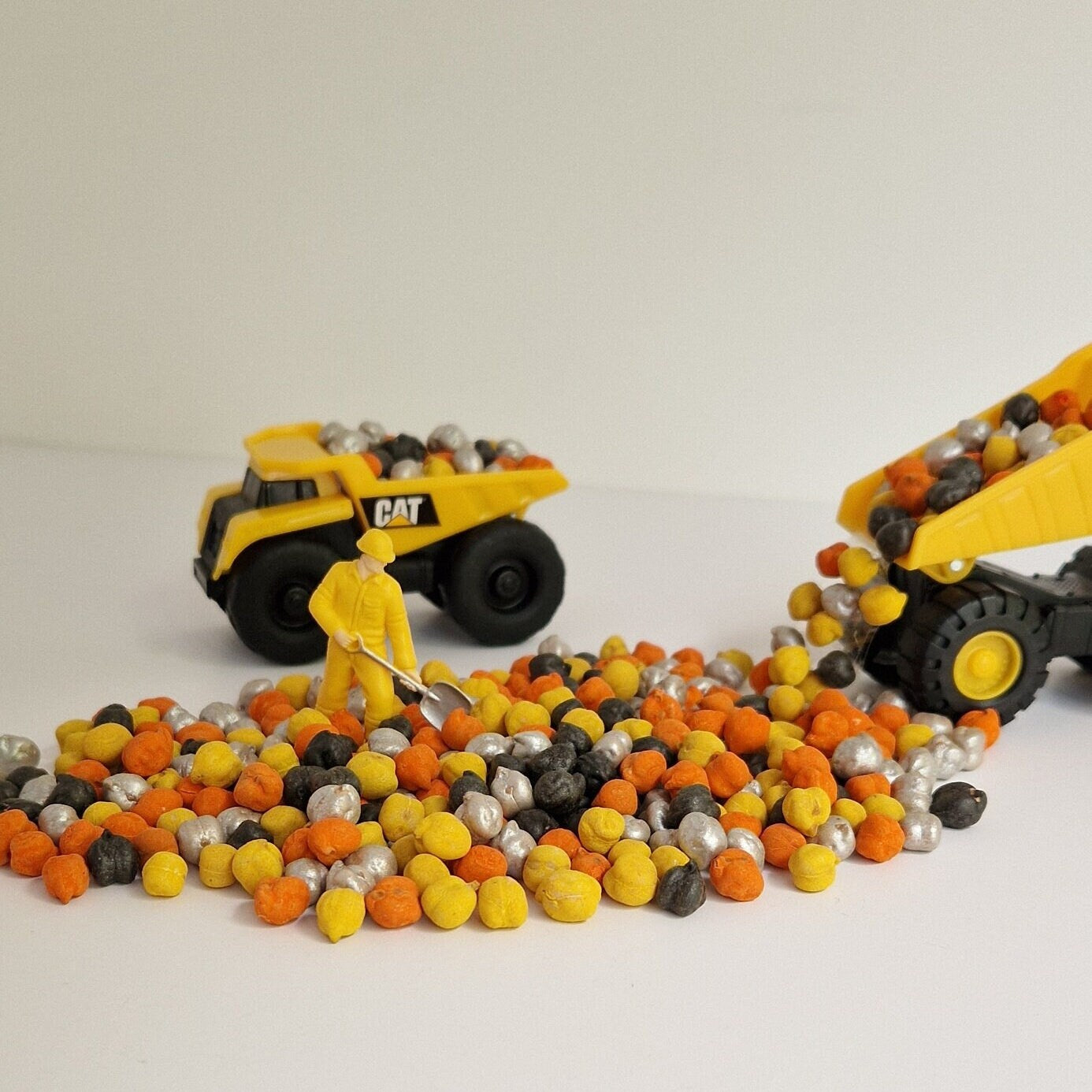 Construction Themed Sensory Play Chickpeas