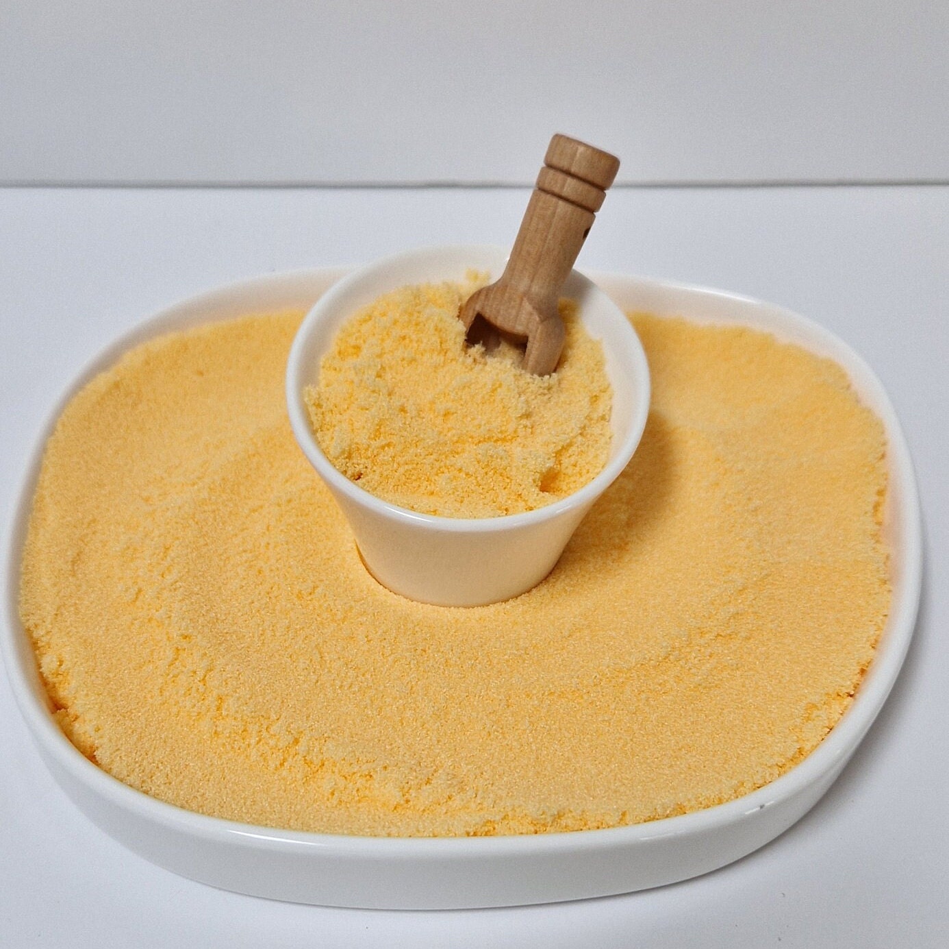 Orange Coloured Salt for Mark Making and Writing Practice