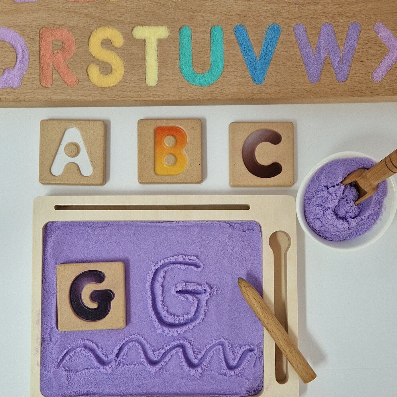 Purple Coloured Salt for Mark Making and Writing Practice