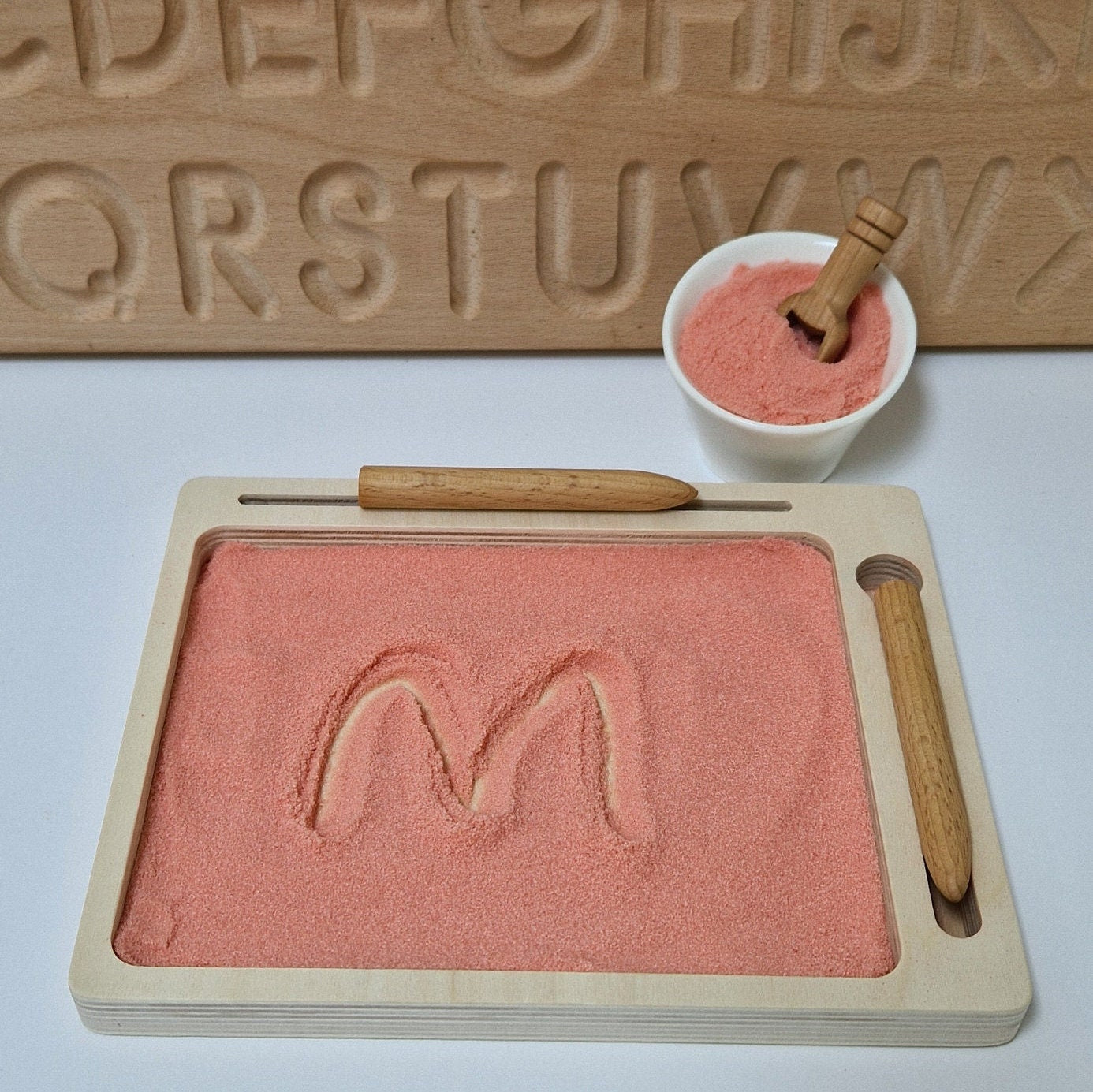 Red Coloured Salt for Mark Making and Writing Practice