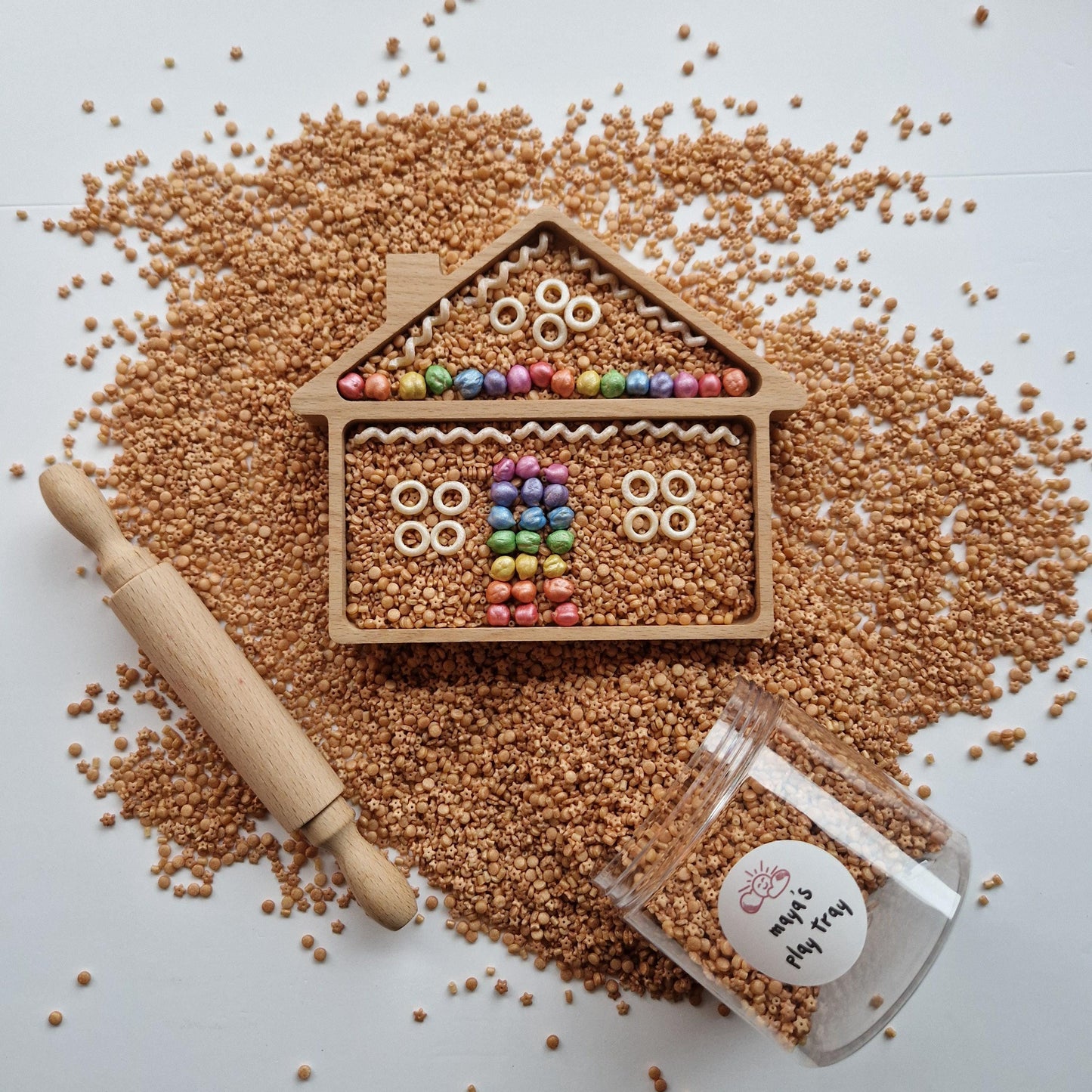 Rainbow Coloured Sensory Play Chickpeas