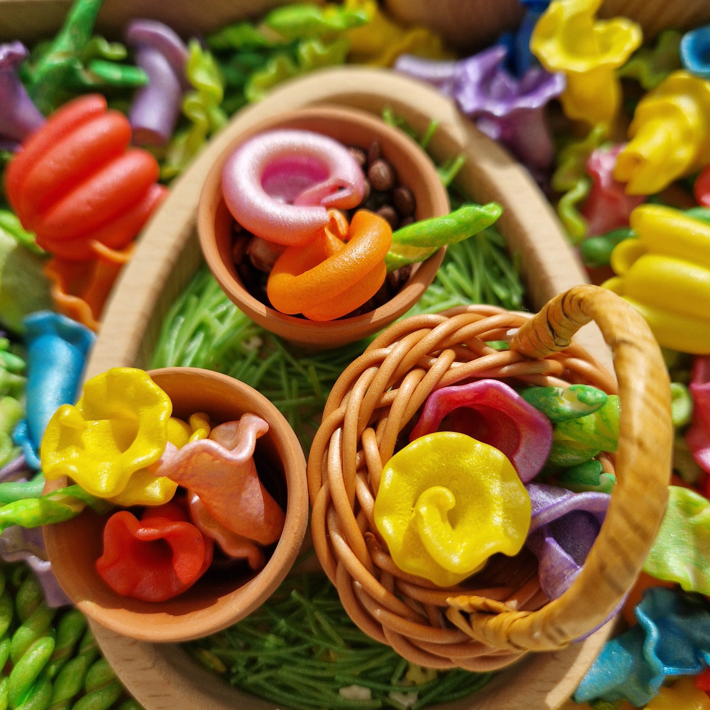 Vibrant Spring Flowers & Leaves