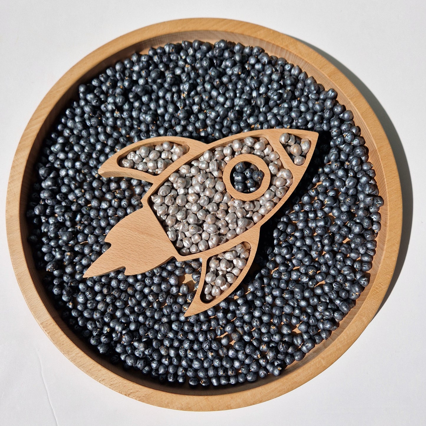 Metalic Black Shiny Sensory Play Chickpeas