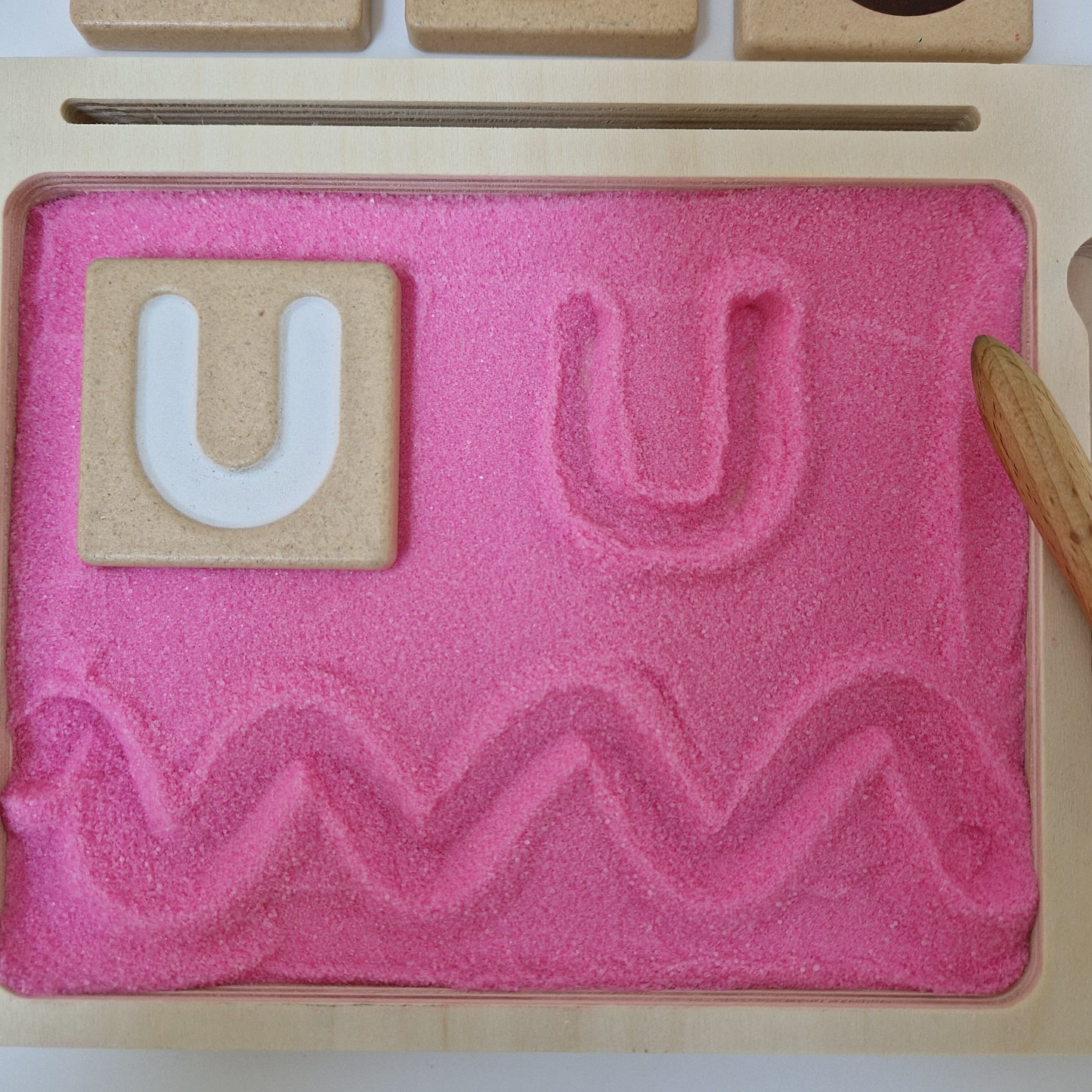 Pink Coloured Salt for Mark Making and Writing Practice