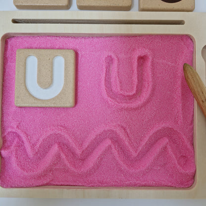 Pink Coloured Salt for Mark Making and Writing Practice
