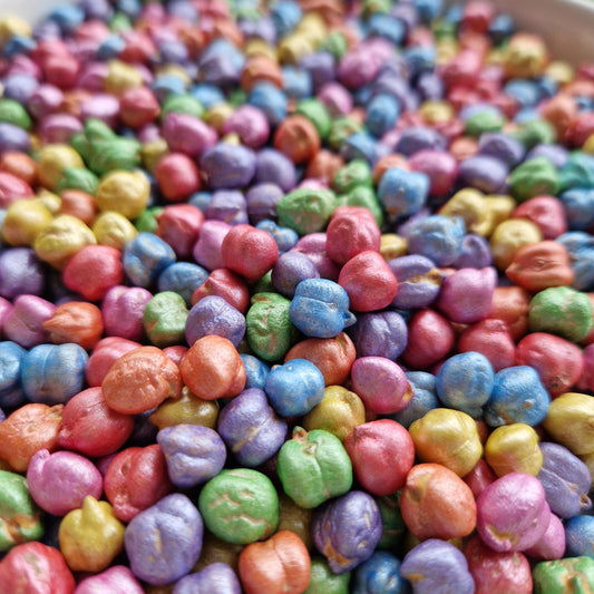 Rainbow Coloured Sensory Play Chickpeas
