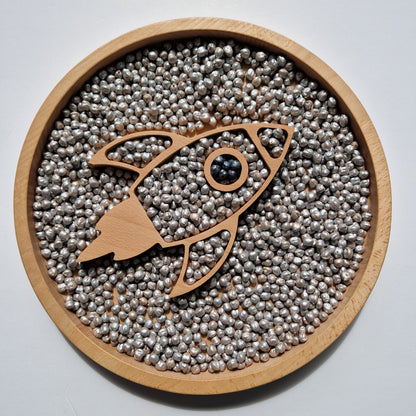 Silver Sensory Play Chickpeas