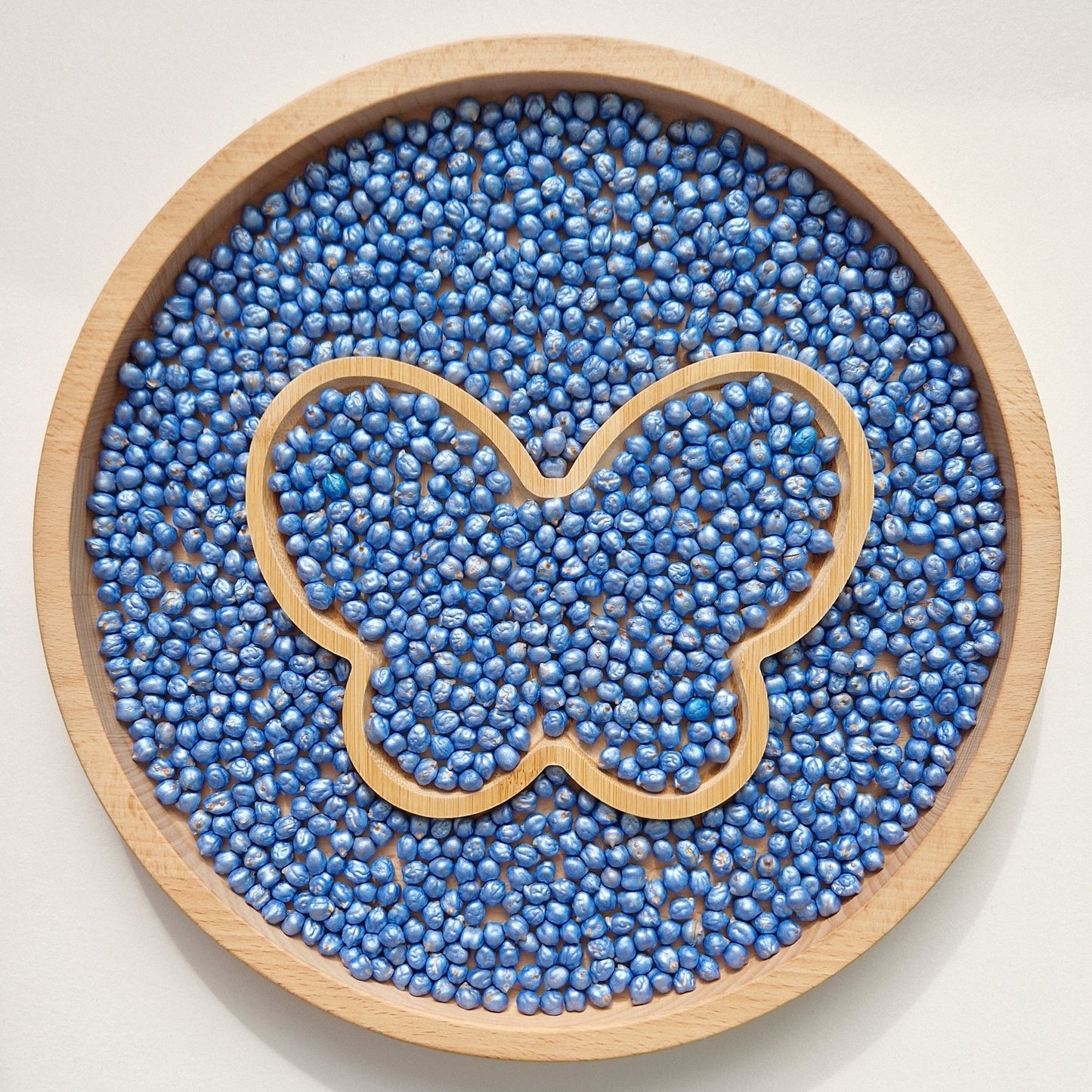 Blue Shiny Sensory Play Chickpeas