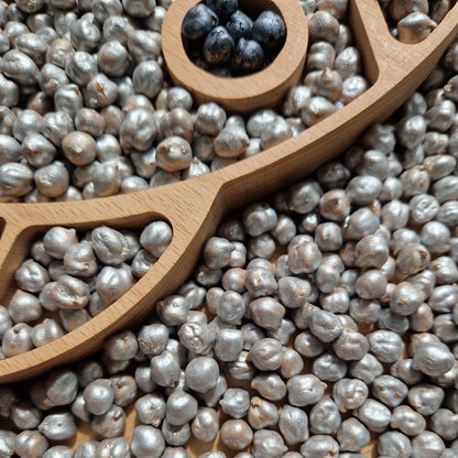 Silver Sensory Play Chickpeas