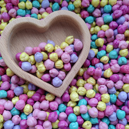 Love Hearts inspired Valentine Sensory Play Chickpeas