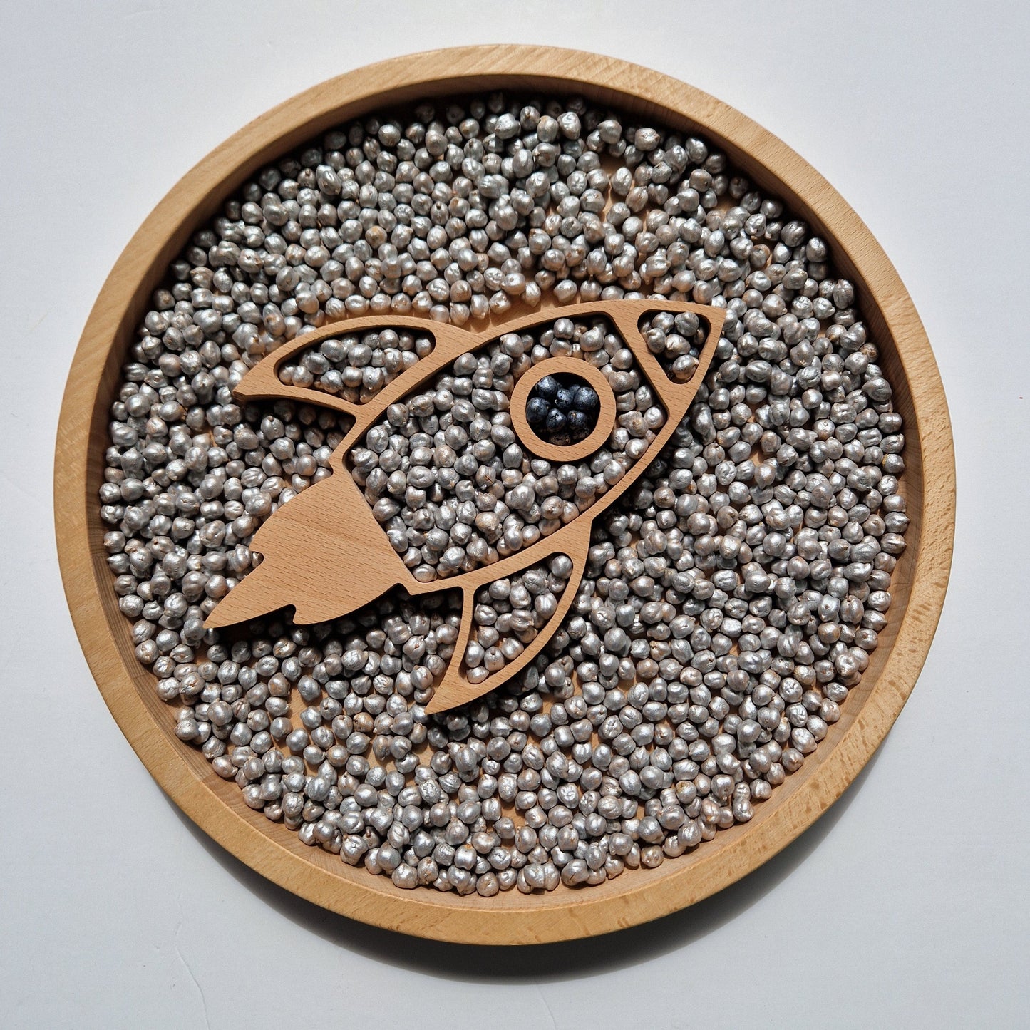 Silver Sensory Play Chickpeas