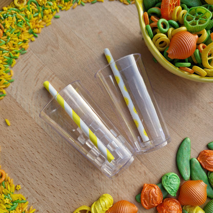 2 x Glasses & Straws + 8  Mini Ice Cubes