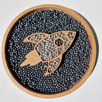 Metalic Black Shiny Sensory Play Chickpeas