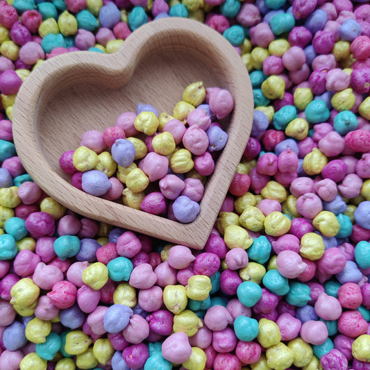 Love Hearts inspired Valentine Sensory Play Chickpeas
